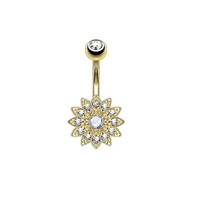 1Pc Gold Color Stainless Steel Belly Ring, Flower Heart Shaped CZ Crystal Navel Belly Button Rings Butterfly Navel Piercings 14G The jack market .AU The jack market .AU Jewellery & Chains $ 47 200001033:200003759#S7-1pc-golden