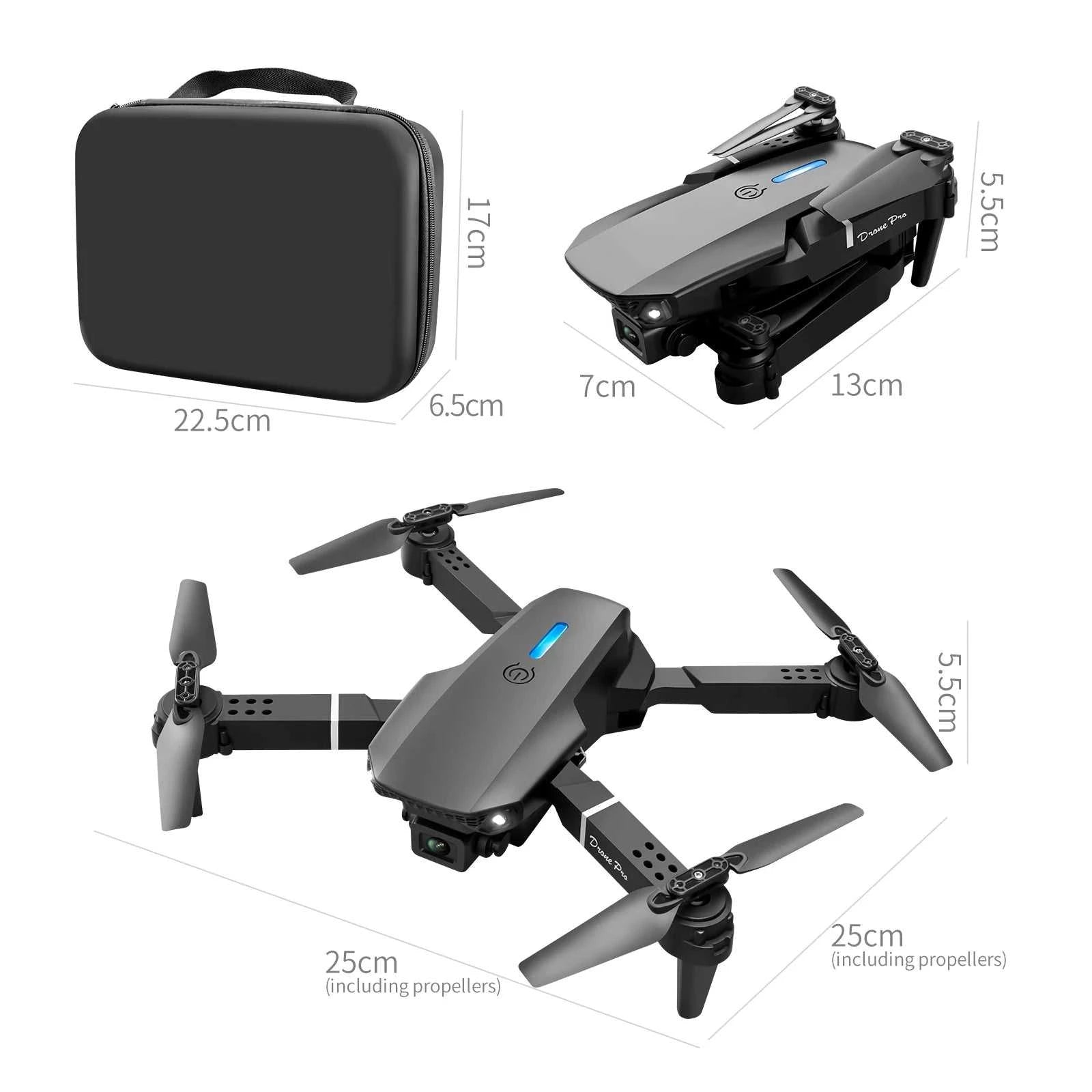 2026 New original E88 Air With Screen-Controlled Lighting Mini Drone 4K Untal 2 Camera Optical Flow Remote Control Aircraft gift The jack market .AU The jack market .AU Drones $ 81 14:10#Black