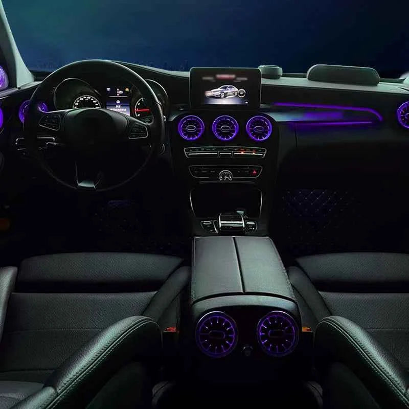 For Mercedes-Benz C/GLC X253 W205 ambient light 2014-22 Passenger Atmosphere Lamp Co-pilot Led Neon Ambient Light 3/12/64 Colors