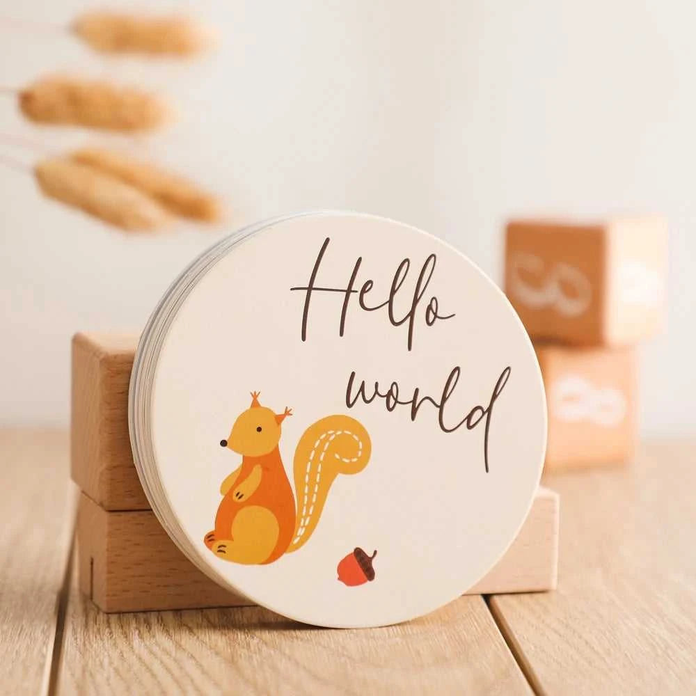 Baby Bear Milestone Number Monthly Memorial Cards Newborn Birthday Gifts Souvenir Newborn Birth Photo Photography Accessories