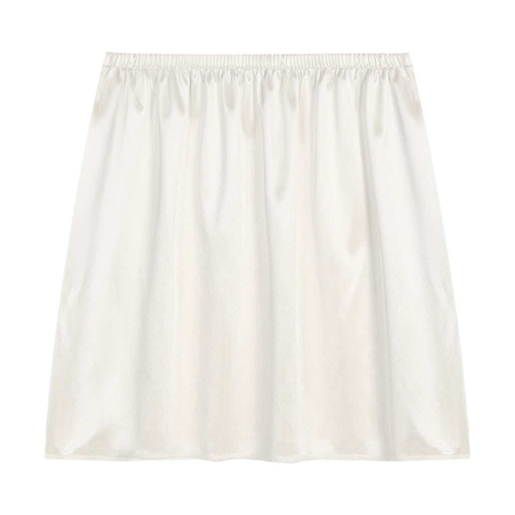 Womens Petticoat Skirt Solid Half Slip Underskirt Summer Elastic Waist Inner Lining Midi Skirt Long Underskirt for Party Dress