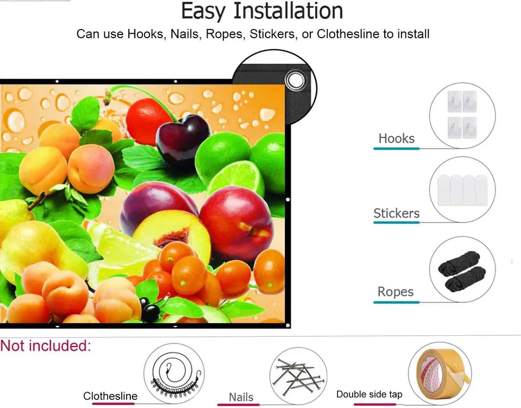 ZHNUWIE Projector Screen 16:9 Metal Anti Light Curtain Reflective Fabric Cloth For YG300 XGIMI H3 HALO Mogo Xiaomi DLP Projector The jack market .AU The jack market .AU Home $ 71 977:202689808
