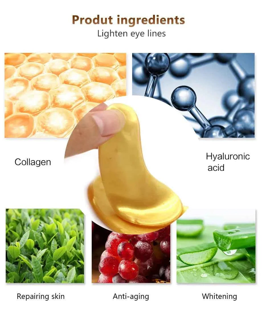 Gold Collagen Eye Masks - Revitalize, Hydrate & Erase Dark Circles & Puffiness