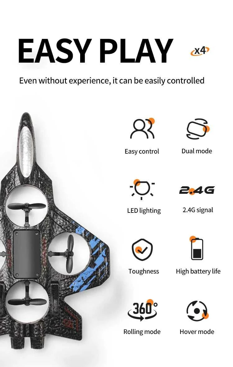 2.4G remote control fighter electric foam glider stunt tumbling UAV hovering helicopter with LED colorful lights aircraft model The jack market .AU The jack market .AU Drones $ 71 14:173