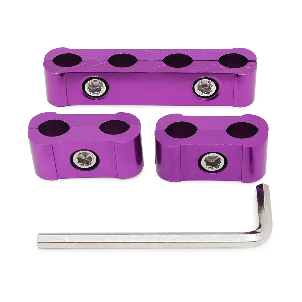 3pcs Car Spark Plug Electrical Wire Clamp Kit For 8mm 9mm 10mm Purple Black Red Golden Silver Blue Green