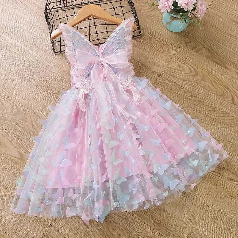 Girls Summer Elegant Dress With Large 3D Butterfly Wings Gauze Princess Dress Bow Kids Sleeveless Birthday Party Evening Dresses The jack market .AU The jack market .AU Mum & Kids: Essential Products for Every Family $ 46 14:496#dress Led lights;200000463:200004192#8T