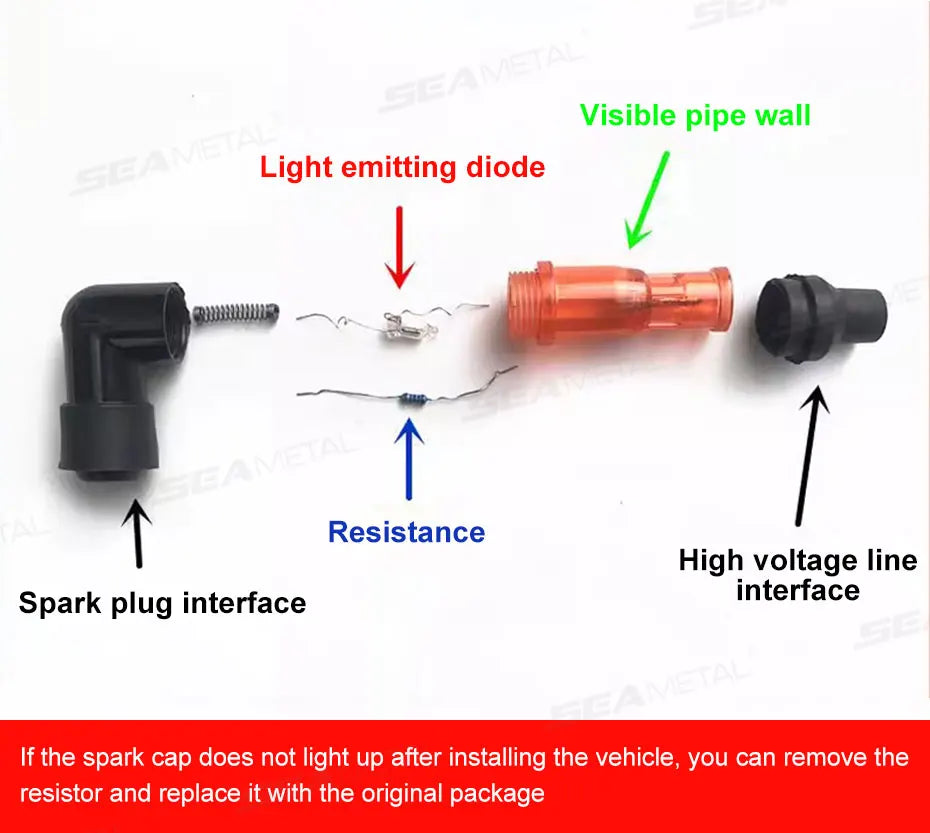 BLALION Motorcycle Flash Spark Plug Cap Universall Motorcycle Ignition Spark Plug Cap 90Degree Flashing Spark Plug Cap For Moto