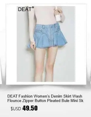 DEAT Women's Slim Dress with Diamond Folds & Zipper - Sleeveless Round Collar Summer Style