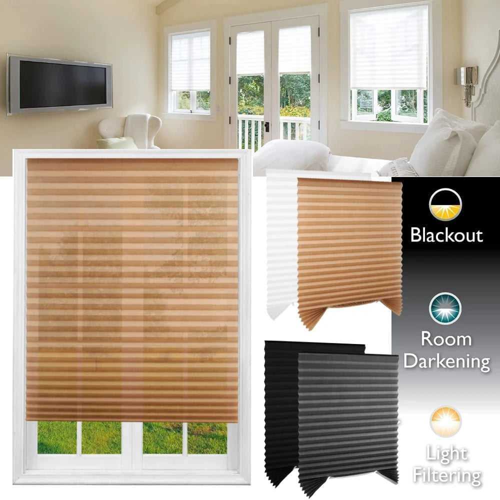 1Pc Shades Self-adhesive Half/Full Windows Nonwoven Folding Curtain Bathroom Balcony Living Room Balcony Curtains Pleated Blinds The jack market .AU The jack market .AU Home $ 51 14:365458#60X150CM Full