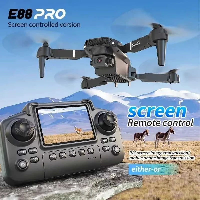 2026 New original E88 Air With Screen-Controlled Lighting Mini Drone 4K Untal 2 Camera Optical Flow Remote Control Aircraft gift The jack market .AU The jack market .AU Drones $ 81 14:10#Black
