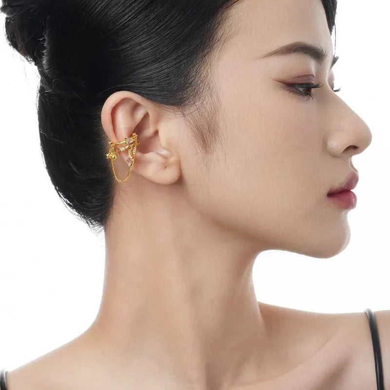 F.I.N.S 1PC Trend S925 Sterling Silver Clip Earrings without Ear Hole Layered Bead Ball Square Zircon Chain Pendants Earcuff The jack market .AU The jack market .AU Jewellery & Chains $ 108 200001034:5740#1PC Gold E5224