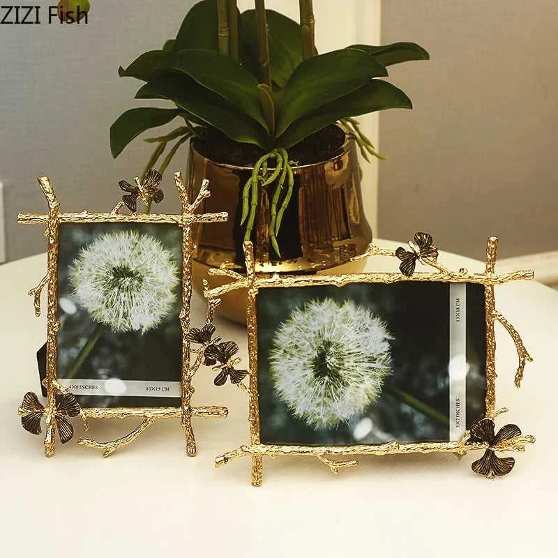6/7/10Inch Nordic Vintage Metal Butterfly Photo Frame Family Portrait Nightstand Desktop Square Golden Picture Frames Home Decor The jack market .AU The jack market .AU Home $ 51 14:366#7 Inch