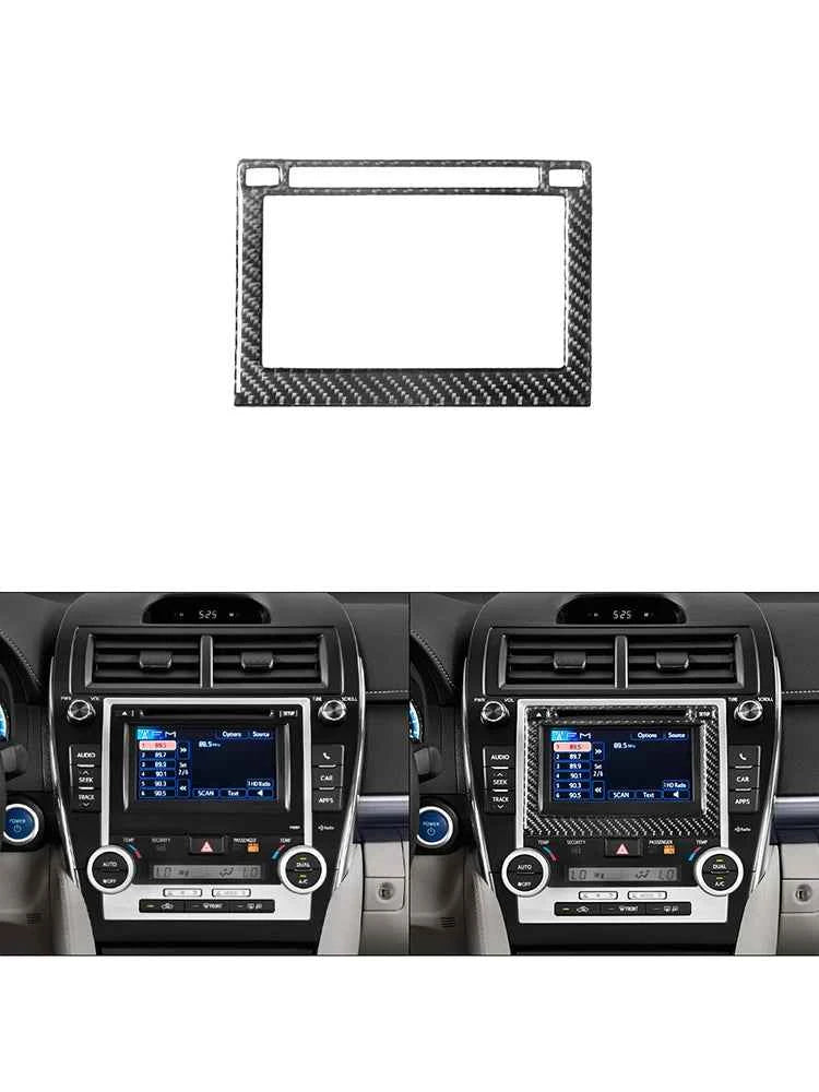 Carbon Fiber Material Black Stickers Cover Trim For Toyota Camry 2012 2013 2014 Car Interior Decorative Accessories