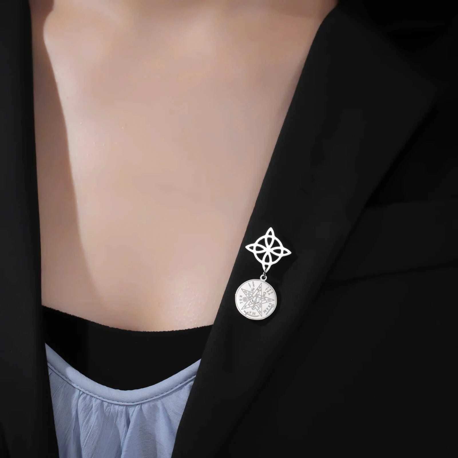 Witch Knot Tetragrammaton Pentagram Badge Pins Stainless Steel Brooch for Women Men Amulet Accessories Witchcraft Jewelry Gifts The jack market .AU The jack market .AU Jewellery & Chains $ 47 200001033:350853#A Steel Color