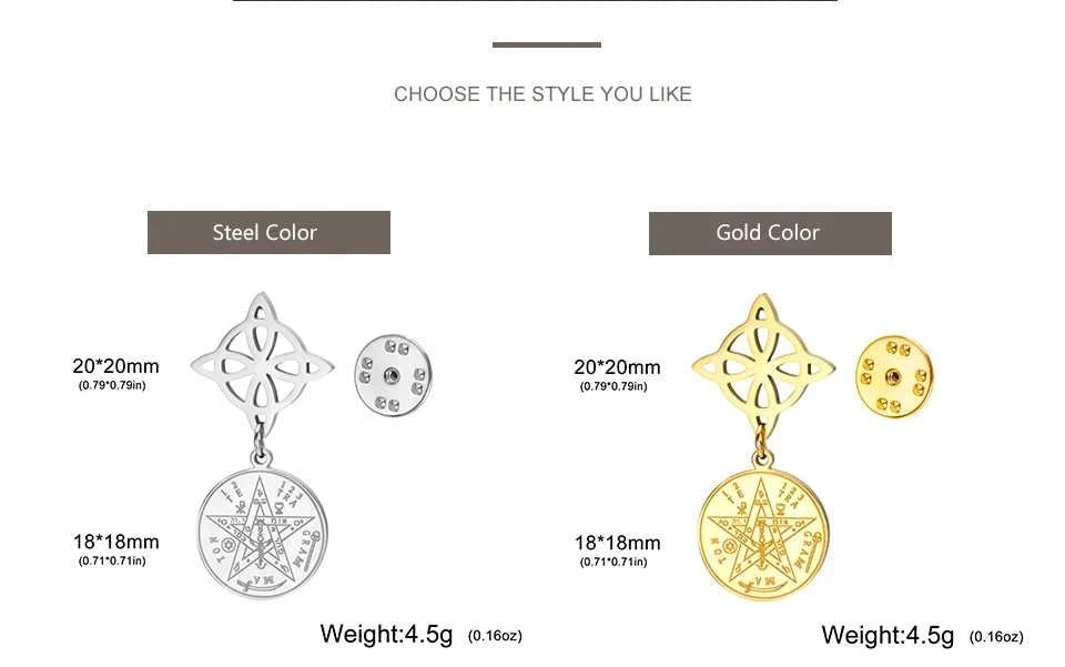 Witch Knot Tetragrammaton Pentagram Badge Pins Stainless Steel Brooch for Women Men Amulet Accessories Witchcraft Jewelry Gifts The jack market .AU The jack market .AU Jewellery & Chains $ 47 200001033:350853#A Steel Color