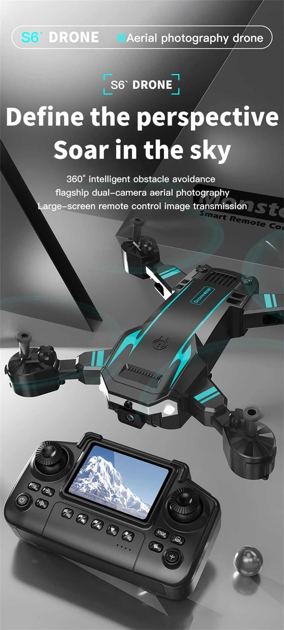 New Hot Sell S6 Drone Profesional 8k 4K HD Camera Optical Flow 5G Control Screen Obstacle Avoidance Quadcopter APRON Kid Gift The jack market .AU The jack market .AU Drones $ 89 14:10#MAX BLUE;200000828:201589807#Dual 8K
