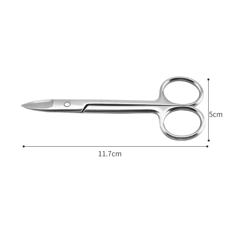 Nail Pro Stainless Steel Cuticle Scissors - Precision Curved Blades for Eyebrows, Eyelashes & Dry Skin