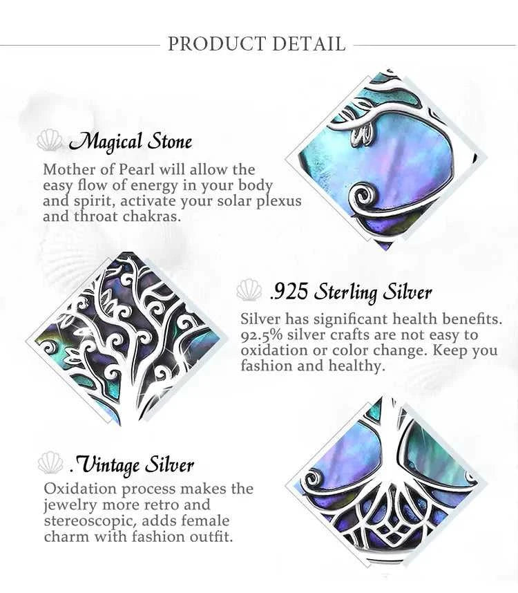 EUDORA New 925 Sterling Silver Tree of Life Pendant Necklace Abalone Shell Jewelry Elegant Fashion Party Gift The jack market .AU The jack market .AU Jewellery & Chains $ 93 200000226:193#with 18 inch chain