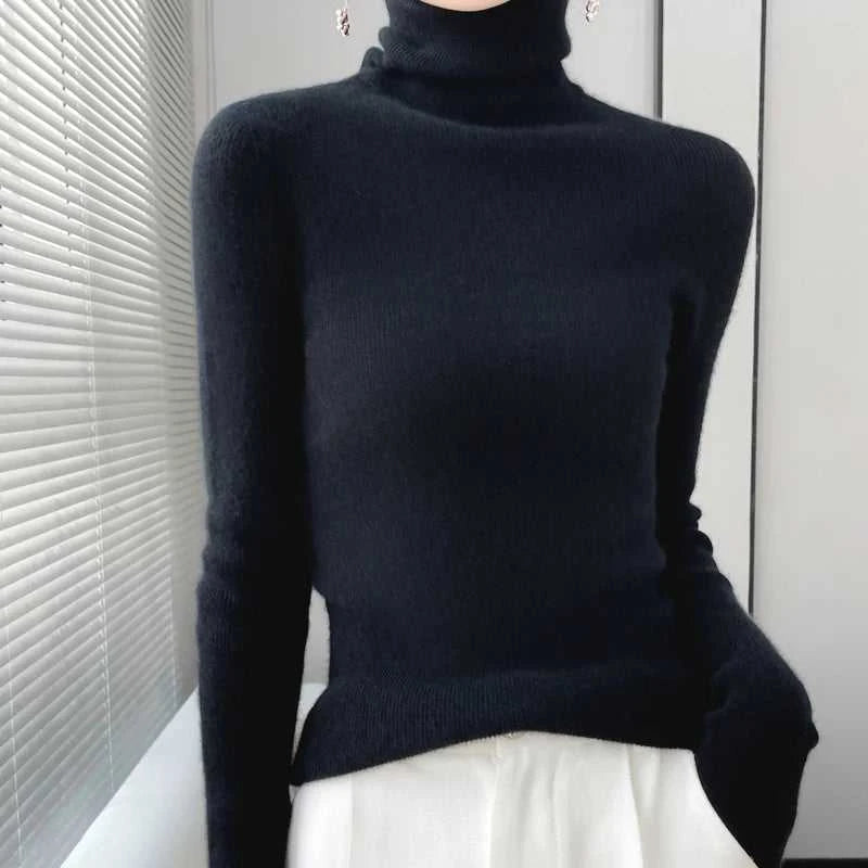 100% Merino Wool Long-sleeved Turtleneck Pullover Women's Autumn Winter Slim Sweater Basic Women's Clothes Cashmere Sweater The jack market .AU The jack market .AU Woman Fashion $ 75 14:1052#black;200007763:201336100;5:4182