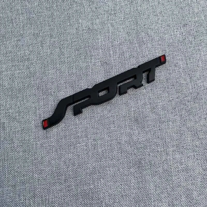 3D Metal Black Logo Sport Emblem Letters Sticker Car Front Grill Badge Trunk Decal For Sport Sticker Accessories