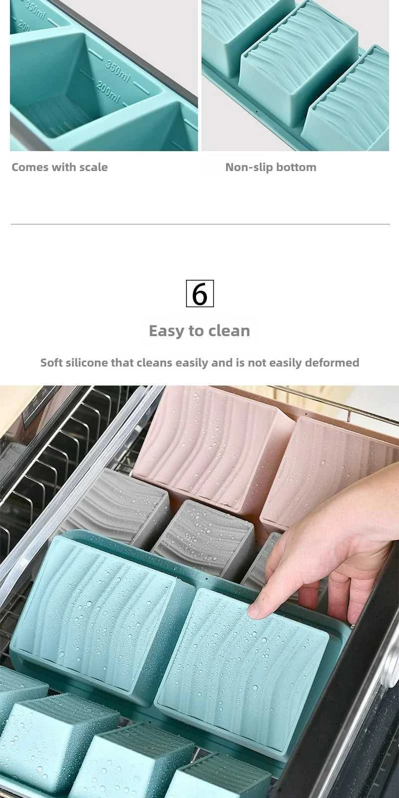Silicone Freezer Tray ,Freezing Trays with Lid for Meal Prep Silicon Soup Portion Freeze Tray Make Stock Souped Ice Cube The jack market .AU The jack market .AU $ 39 14:350853#2grid-blue