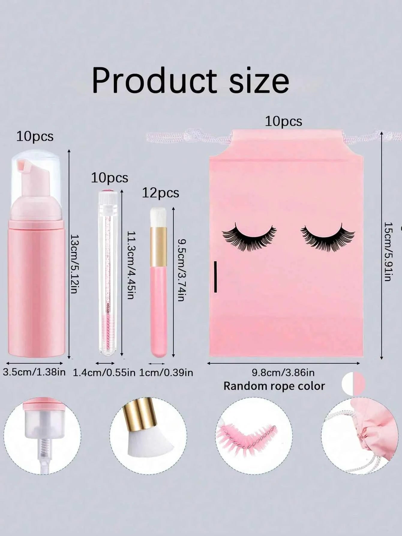 LuxeLash Cleaning Set: 42 Pcs for Ultimate Lash Care with Foam Pump Dispensers, Deep Cleaning Brushes & Eyelash Extensions