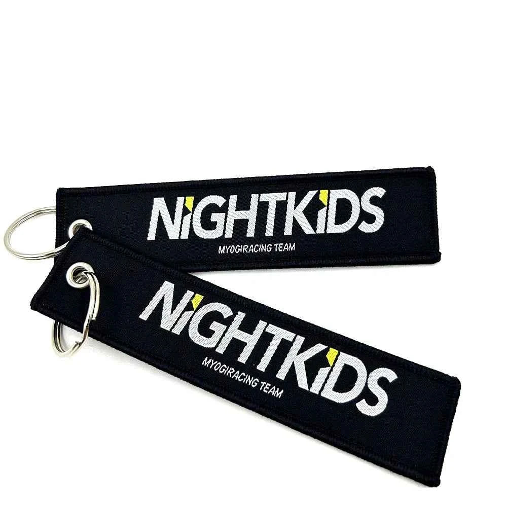 JDM Racing Keyring Embroidered Nylon Fabric Keychain Moto Keychain Car Key Tags for Nos Nightkids Keychain Motorcycle Initial D