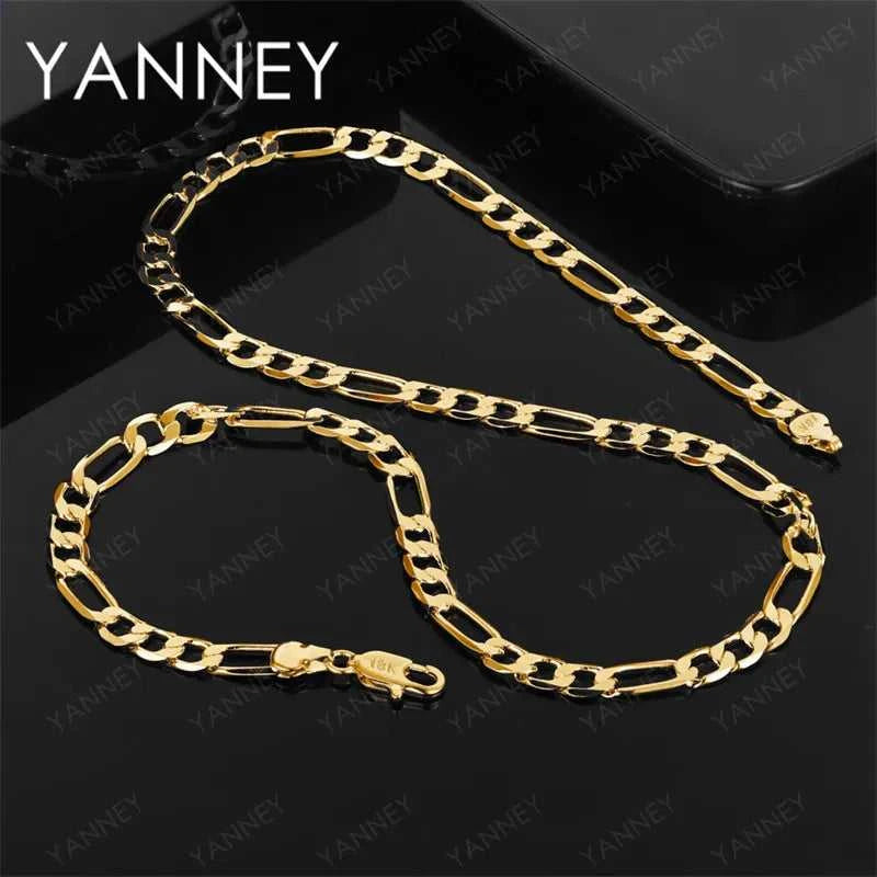 Fashion 18K Gold Figaro Chain Necklace Men's and Women's Party Charm Jewelry Hip Hop Accessories Gift The jack market .AU The jack market .AU Jewellery & Chains $ 49 200000639:1950#70cm