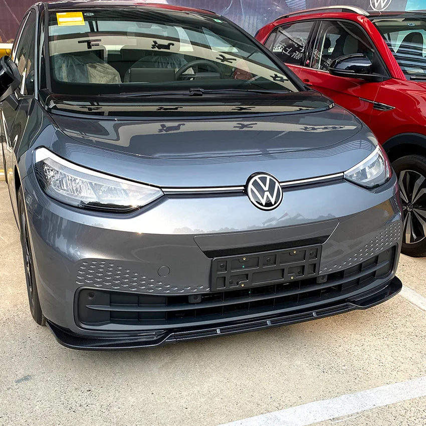 3Pcs Car Front Bumper Splitter Lip Spoiler Diffuser Guard Body Kit ABS Cover For Volkswagen VW ID.3 2019 2020 2021 2022