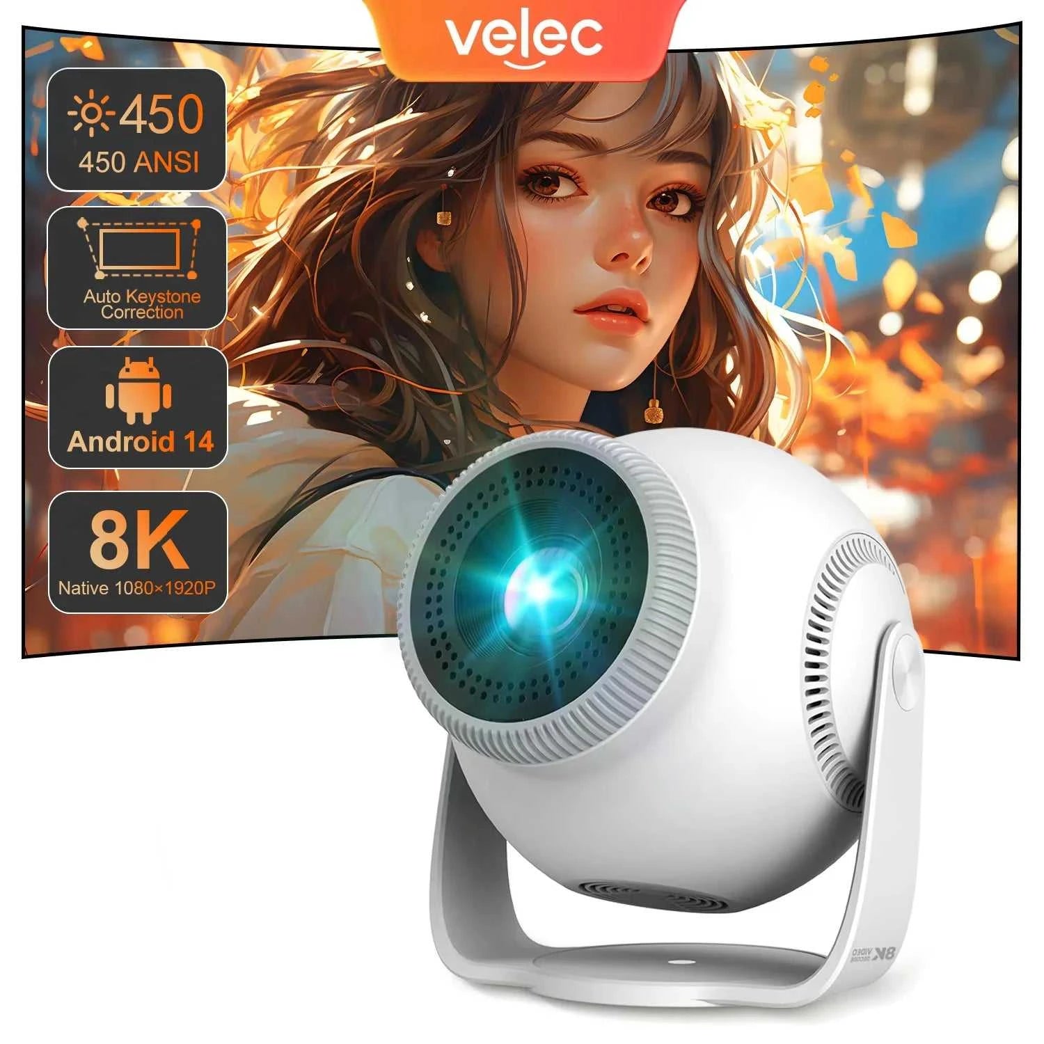 Velec TP360 Android14 Smart Projector 450 ANSI 720P 8K Video Decode Auto Focus Portable Outdoor Movie Projector for Home Theater The jack market .AU The jack market .AU Accessories Electronics $ 157 14:201441169#TP360;200009209:201447604