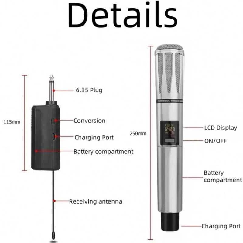 Wireless microphone professional Handheld Karaoke VHF Mic indoor outdoor for Audio Processing and Stage Speakers speech The jack market .AU The jack market .AU Accessories Electronics $ 108 14:350853#Black 1 to 2