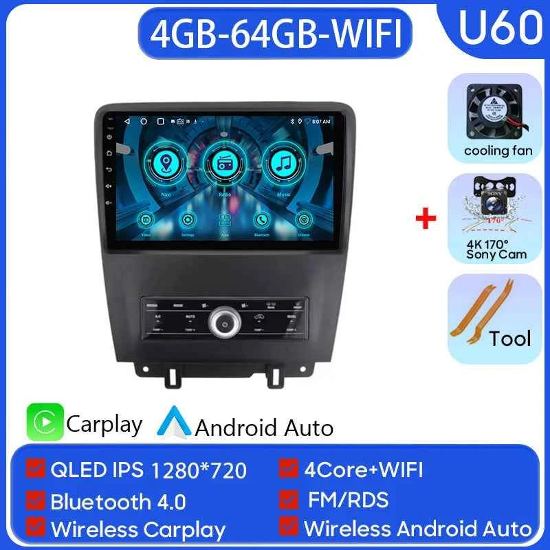 For Ford Mustang V S-197 2009 - 2014 5G WIFI Car screen Android Auto Radio Carplay Navigation Multimedia Stereo Player 8Core DVD