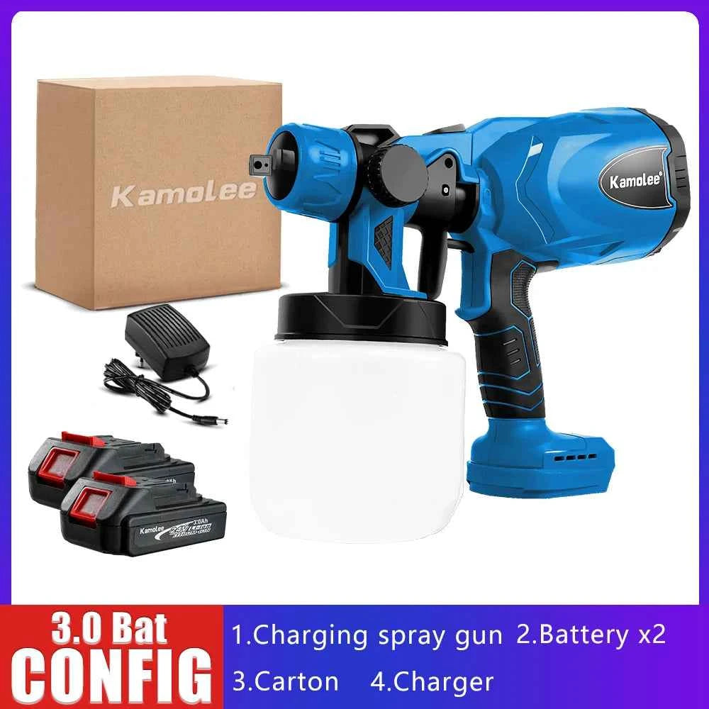 Kamolee 800ml Wireless Charging Sprayer 18V-21V Battery Household Portable Electric Airbrush Paint/Spray Gun Tool