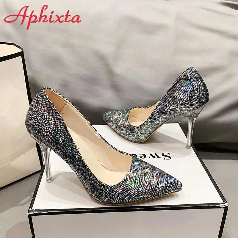 Aphixta 10cm High Tansparent Stiletto Heels Women Pumps Dazzle Colorful Official Party Shoes Big Size 33-50 The jack market .AU The jack market .AU Step Up Your Style: Trendy Shoes for Every Occasion! $ 82 14:173#Pink;200000124:200006266#50