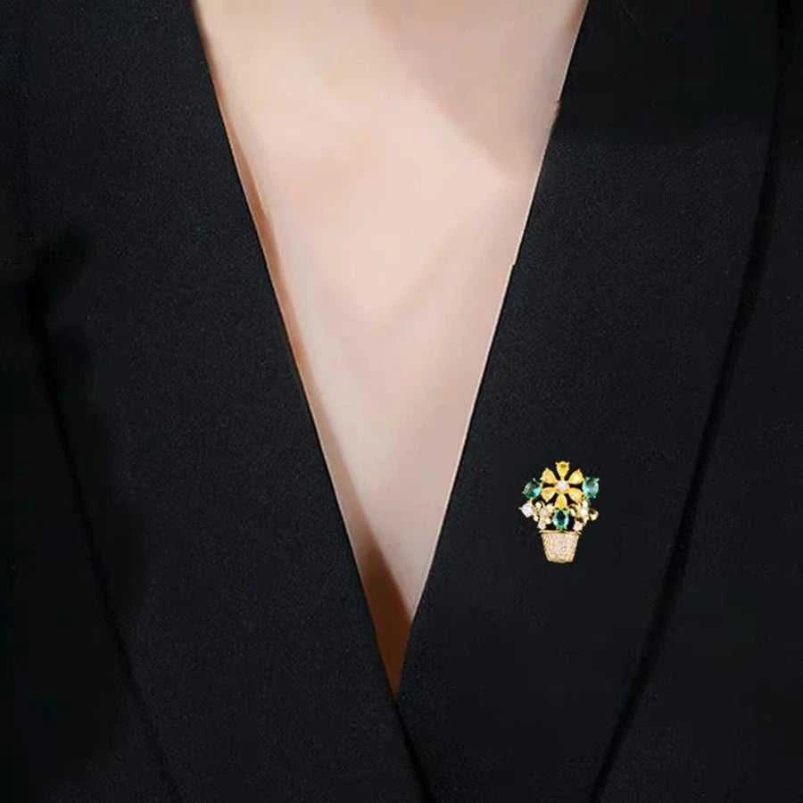 Delicate Zirconia Flower Brooches Elegant Multicolor Crystal Vase Beautiful Flowers Collar Pin Jewelry Gift Accessories Corsage The jack market .AU The jack market .AU Jewellery & Chains $ 52 200001033:347#XZ27