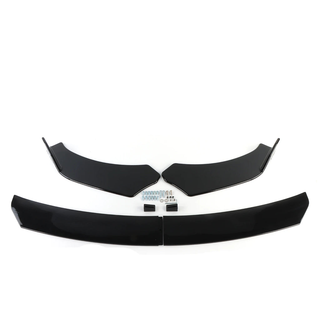 4PCS Universal Car Gloss Black Front Bumper Lip Chin Spoiler Splitter Body Kit Exterior Bumpers Automobiles Parts Accessories