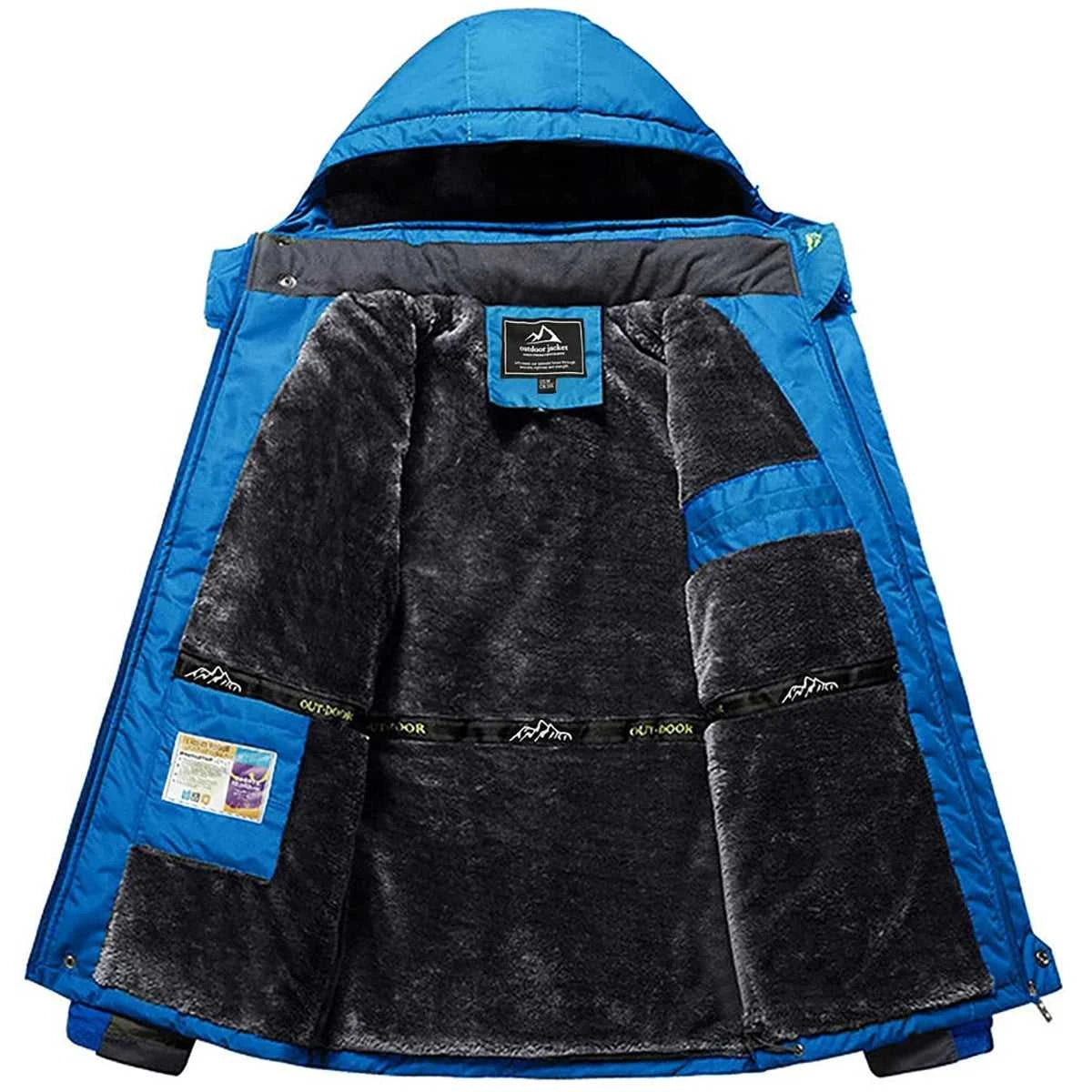 TACVASEN Men's Waterproof Ski Jacket Fleece Lining Warmth Parka Winter Snow Working Outdoors Hooded Coat Rain Shell Windbreaker The jack market .AU The jack market .AU Men Fashion $ 76 14:771#Blue;5:361385#CN 4XL (US L)
