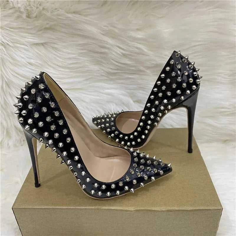 Super Thin Heel 8 10 12CM Sexy All Spikes Rivets Women Pumps Pointed Toe Super High Heels Party Nightclub Fashion Shoes Size 46 The jack market .AU The jack market .AU Step Up Your Style: Trendy Shoes for Every Occasion! $ 117 14:173#As Picture Shown;200000124:100010483