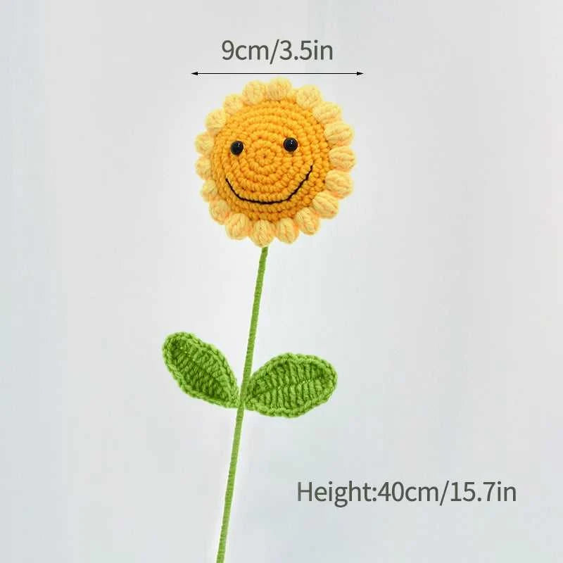 Sunflower Crochet Flower Artificial Hand Woven Flowers Finished Girasol Crochet Plants Wedding Guest Gifts Desktop Decoration The jack market .AU The jack market .AU $ 23 14:200013901#S27