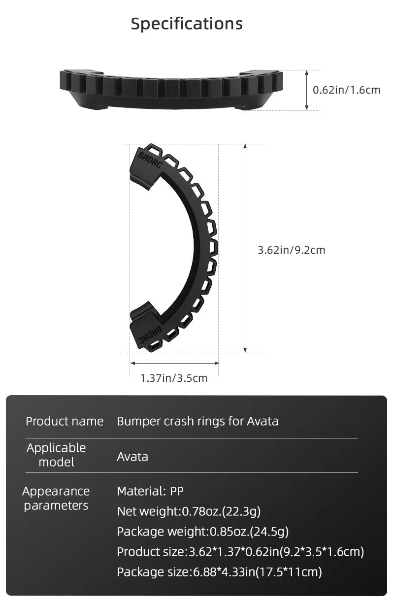 BRDRC Propeller Guard For DJI Avata Drone Protector Bumper Rings Propeller Anti-drop Lightweight Protection Cover Accessory