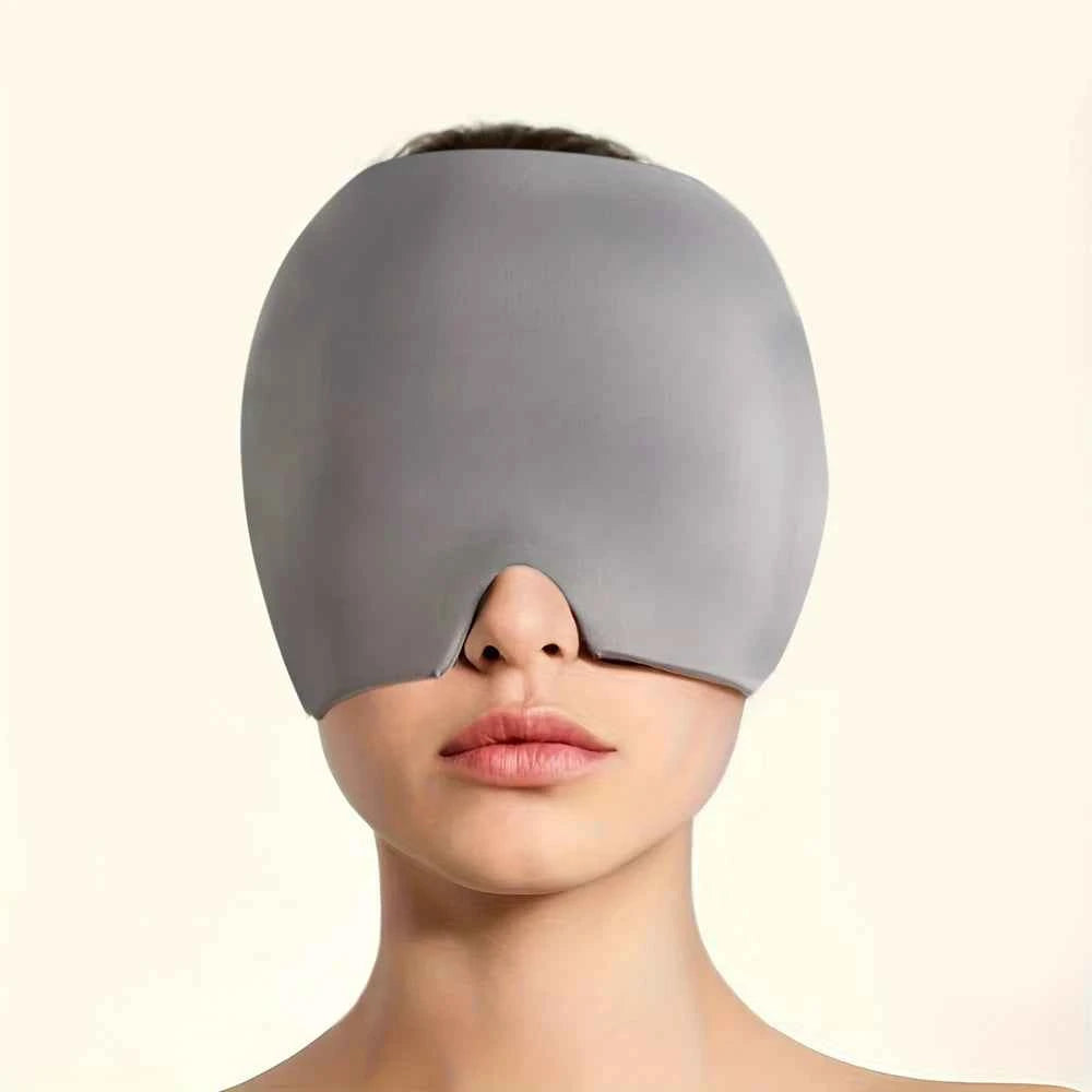 Migraine Relief Cap - Dual Hot & Cold Therapy Head Wrap for Headaches, Sinus Pressure & Puffy Eyes