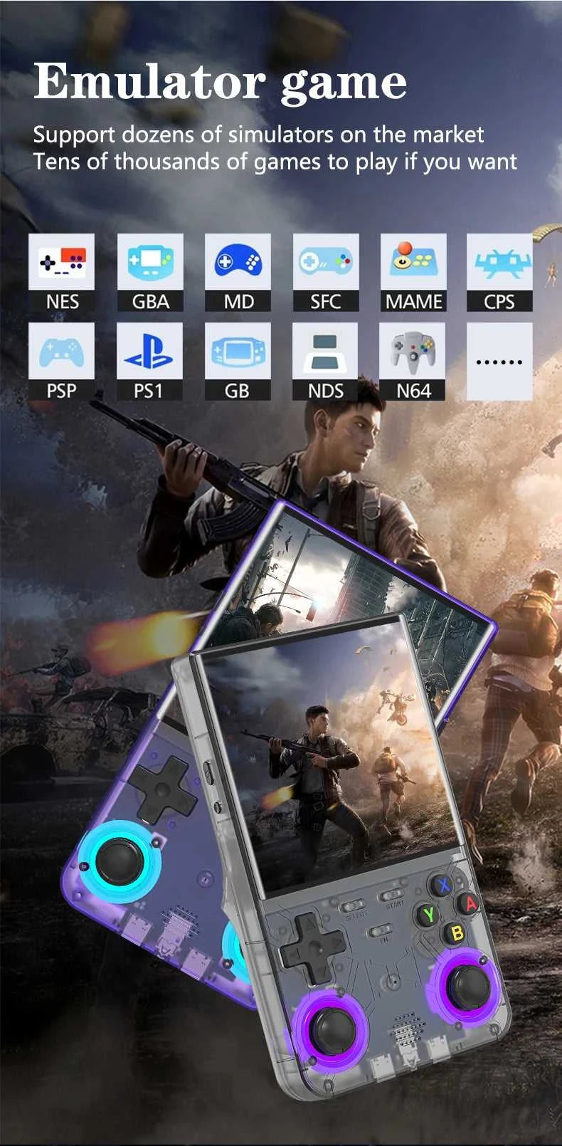 R36 Ultra handheld game console with built-in 2w+games and RGB lighting effects, 4-inch large screen, supports two game consoles The jack market .AU The jack market .AU Accessories Electronics $ 106 14:202135821#R36 Ultra P64G