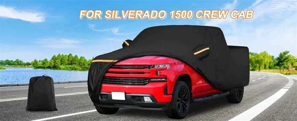 Custom Outdoor Waterproof Car Covers For Chevrolet Silverado 1500 Crew Cab 6.6ft Bed Waterproof All Weather Pickup Truck Cover