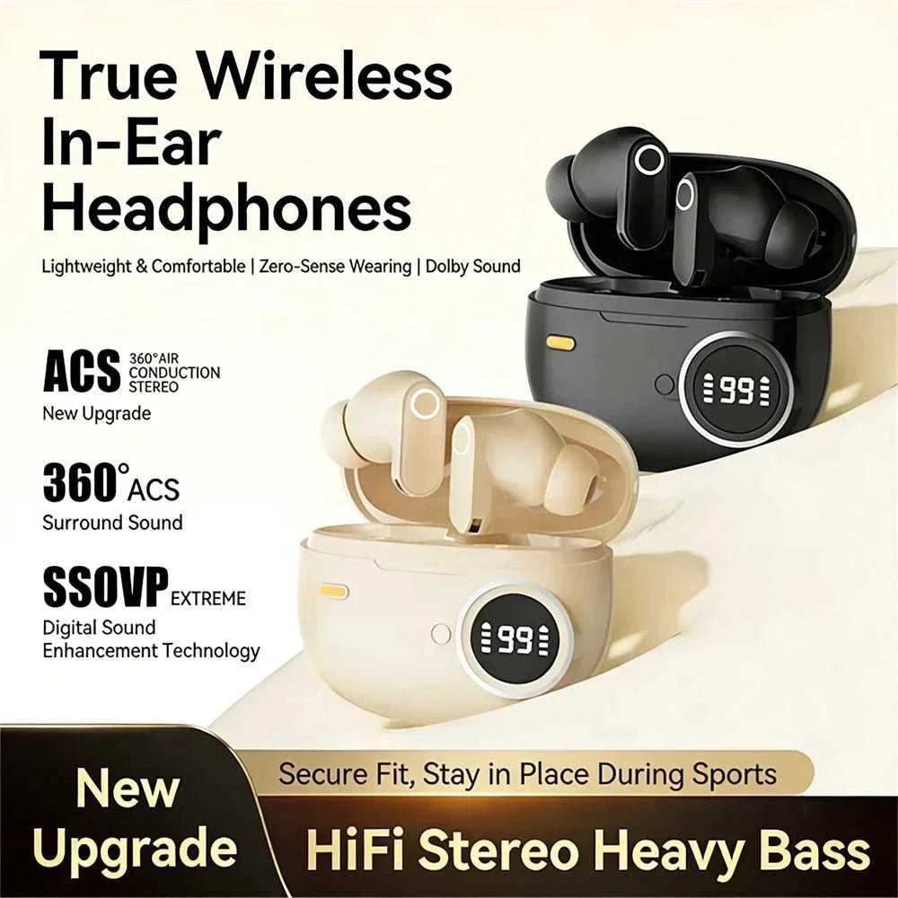 Bluetooth 5.4 Headphones True Wireless In-ear Long Noise Reduction TWS Sports High Sound Quality Digital Display Screen Earplugs The jack market .AU The jack market .AU Accessories Electronics $ 54 14:29#White