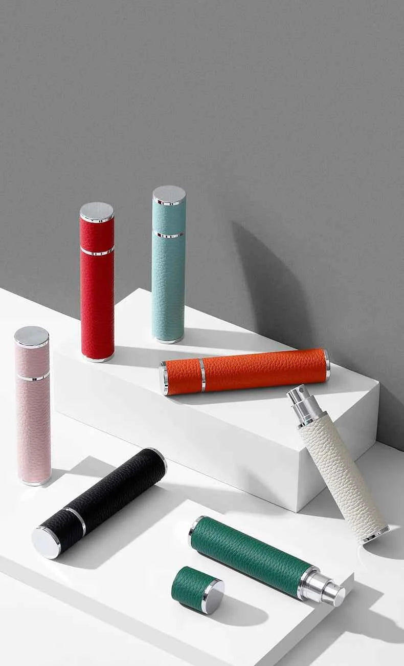 Luxia Portable Perfume Atomizer - Refillable 10ML Leather Travel Spray Bottle