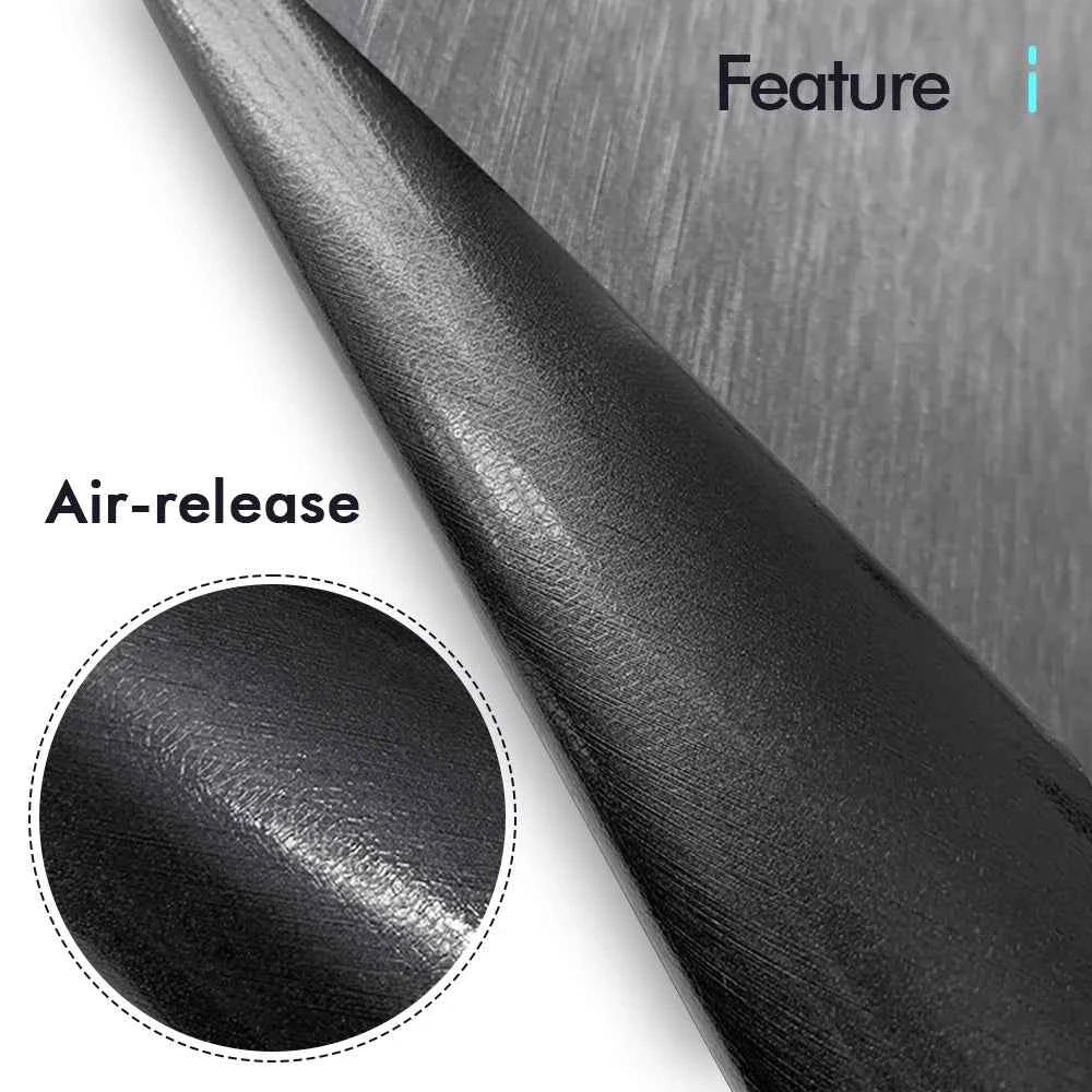 Vinyl Wrap Balck Brushed Aluminum Vinyl Wrap Film Waterproof PVC Car Wrap Air Release Grey Matt Brushed Computer Car Accessories