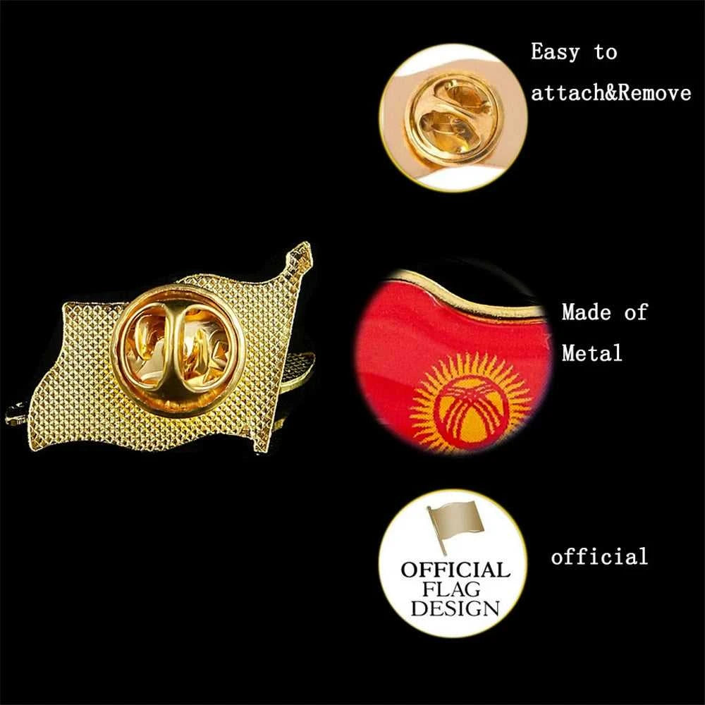 Kyrgyzstan National Flag Souvenir Lapel Pin Metal Enamel Lapel Pin Decoration The jack market .AU The jack market .AU Home $ 20 <none>