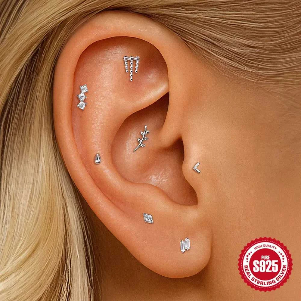 AIDE 925 Sterling Silver 1Pc Mini Shiny Heart/WaterDrop For Women Cartilage Piercing Earring INS Classic Pendant Tassel Gifts The jack market .AU The jack market .AU Jewellery & Chains $ 54 200000226:200006154#26;200001034:361180#1 piece