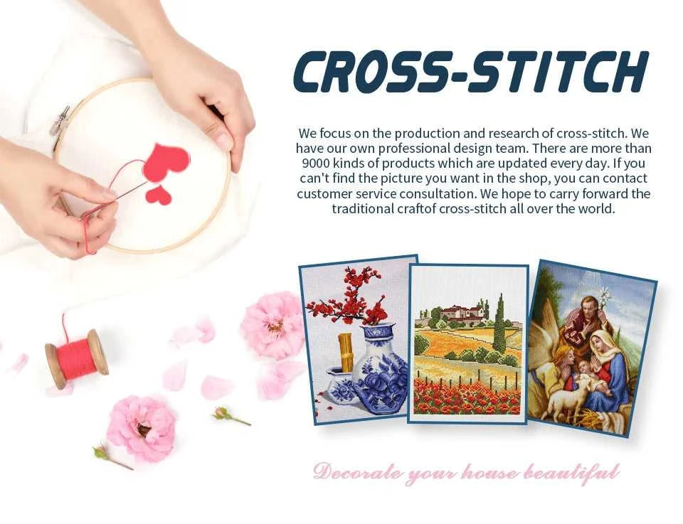Joy Sunday Alpine Village Landscape Cross Stitch DIY Embroidery Complete Kit 16CT 14CT 11CT Handicraft Hobby Sewing Needlework The jack market .AU The jack market .AU Home $ 53 200001674:200013173#11CT White Cloth