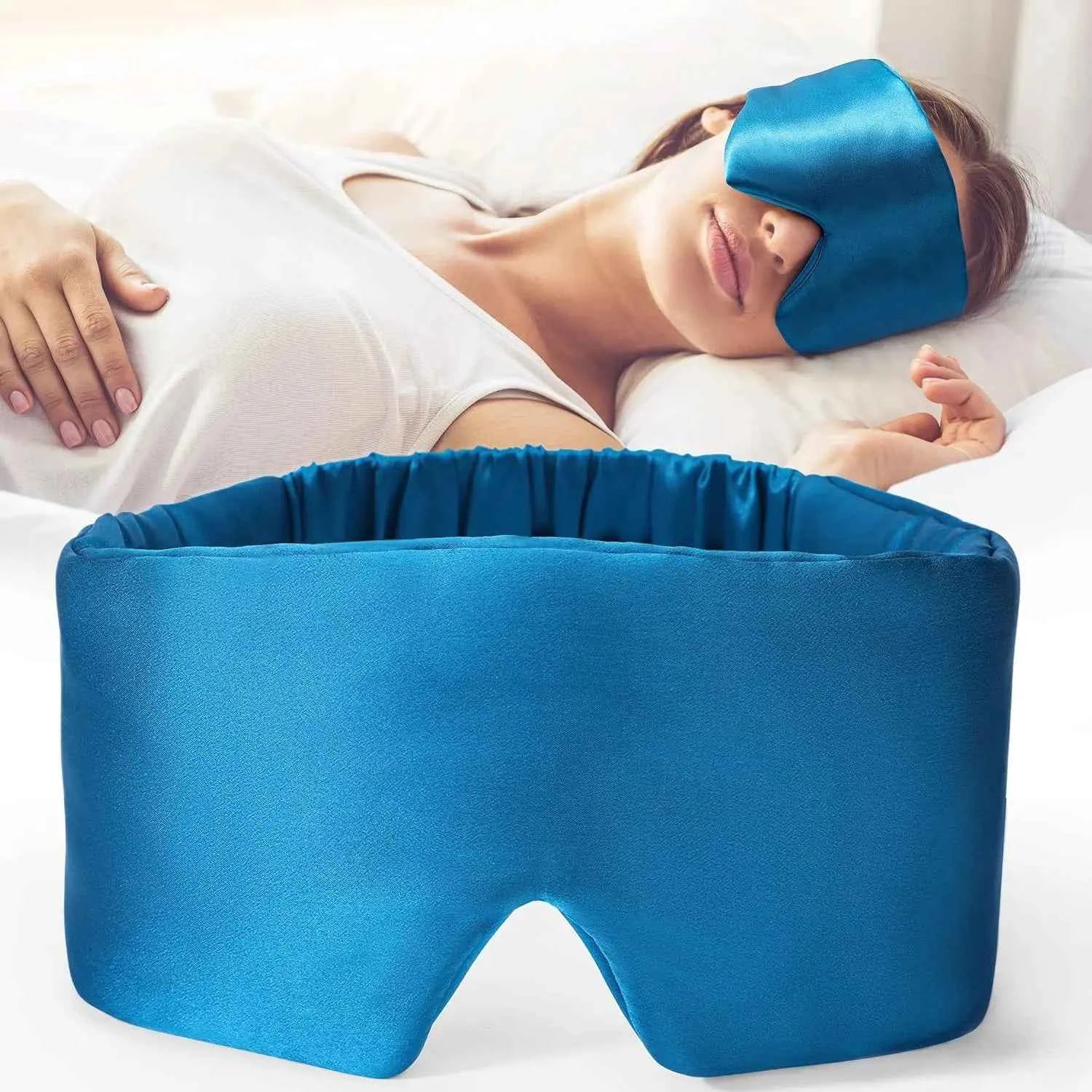 SilkDreams Adjustable Mulberry Silk Sleep Mask - Soft, Pressureless Comfort for Wrinkle-Free Eyes